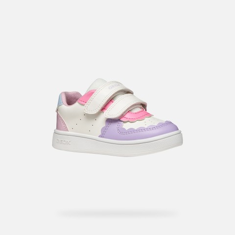 Sneakers with straps ECLYPER BABY Optic white/Light Lilac - image number 2 | GEOX