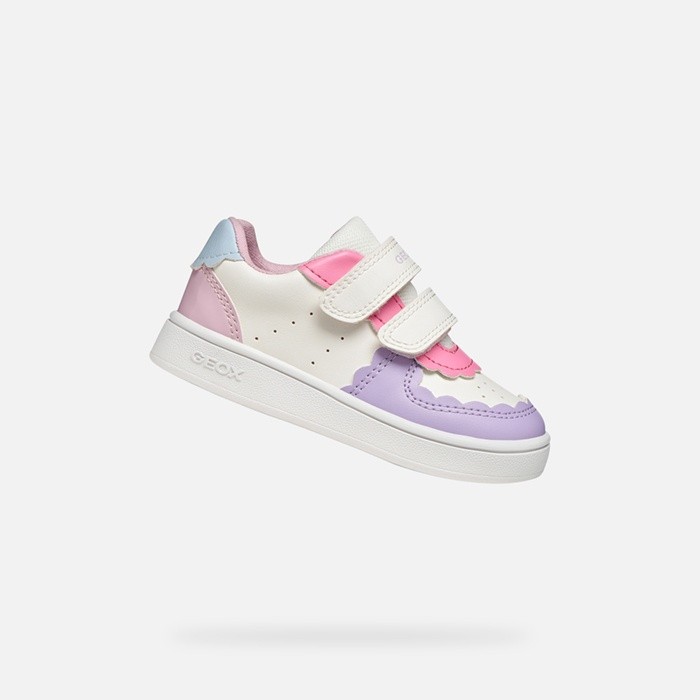 Sneakers with straps ECLYPER BABY Optic white/Light Lilac | GEOX