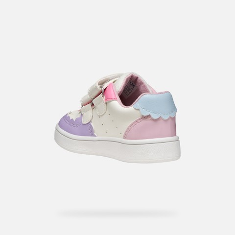 Sneakers with straps ECLYPER BABY Optic white/Light Lilac - image number 3 | GEOX