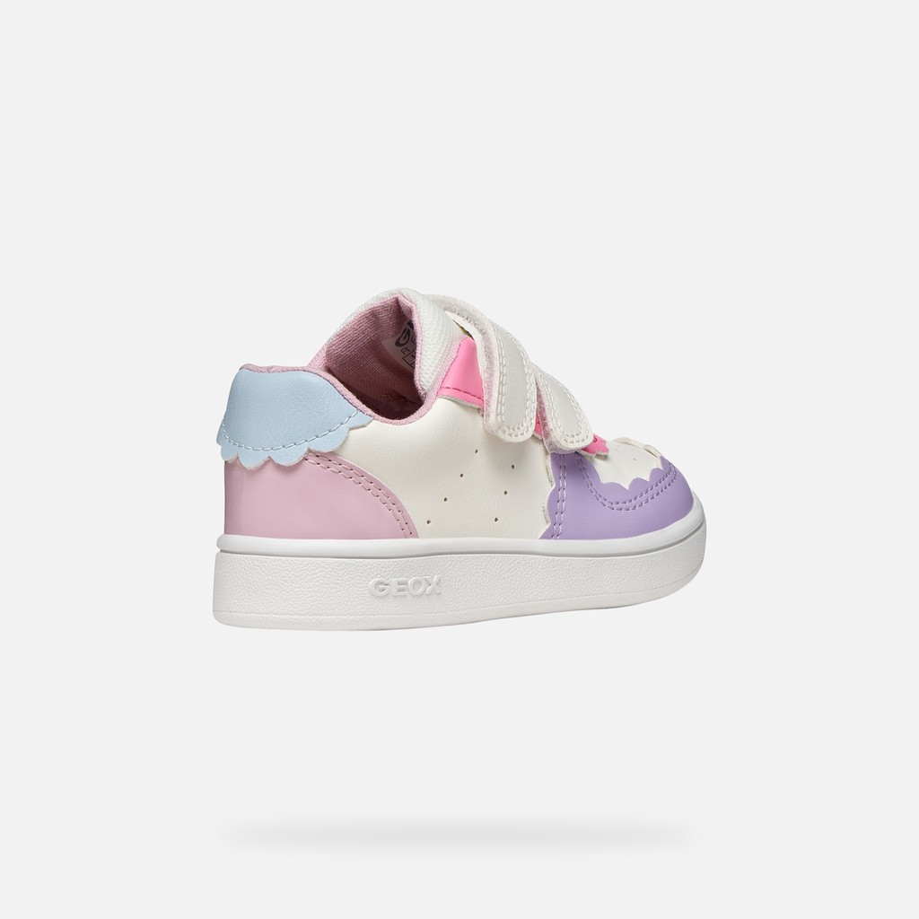 Sneakers with straps ECLYPER BABY Optic white/Light Lilac - image number 4 | GEOX