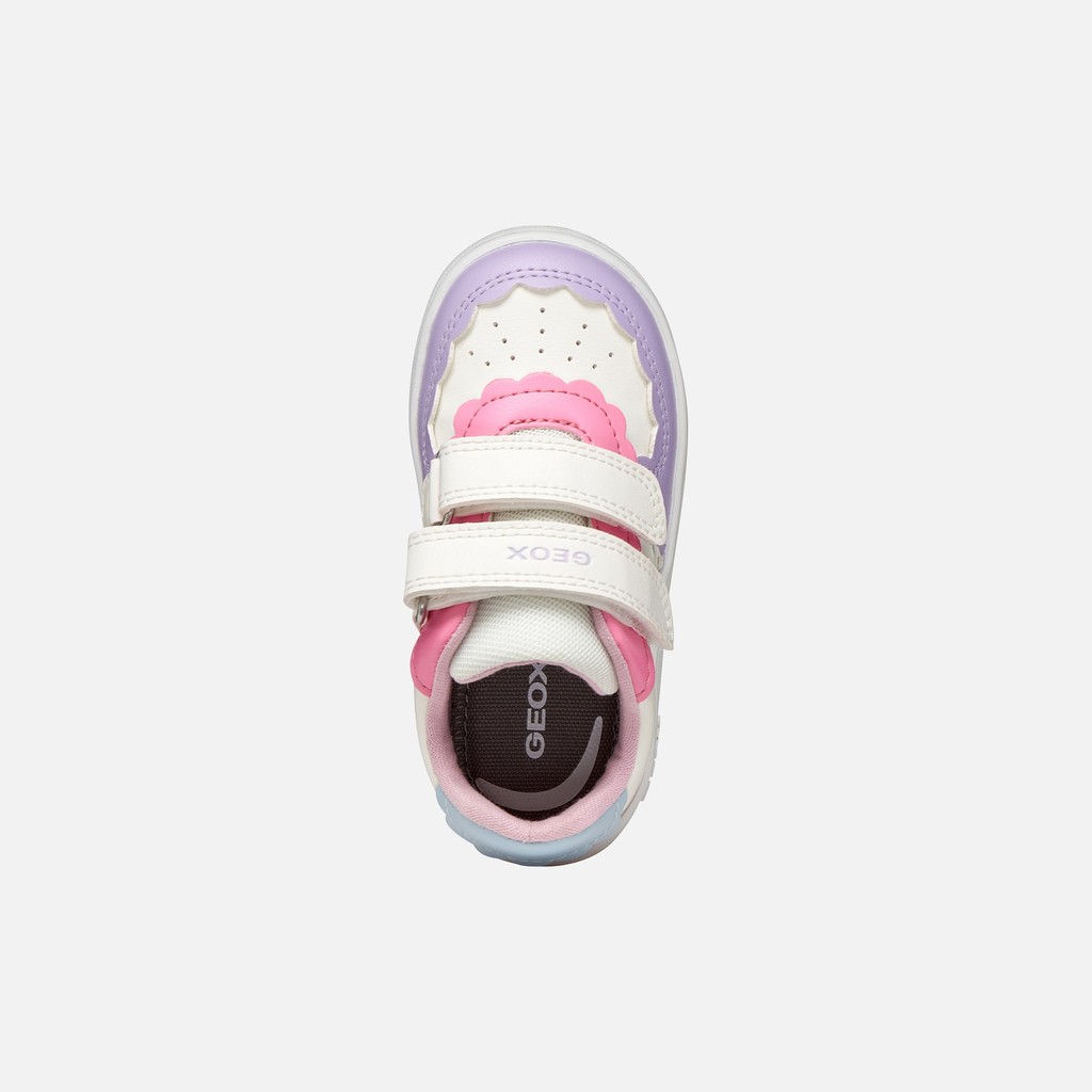 Sneakers with straps ECLYPER BABY Optic white/Light Lilac - image number 5 | GEOX