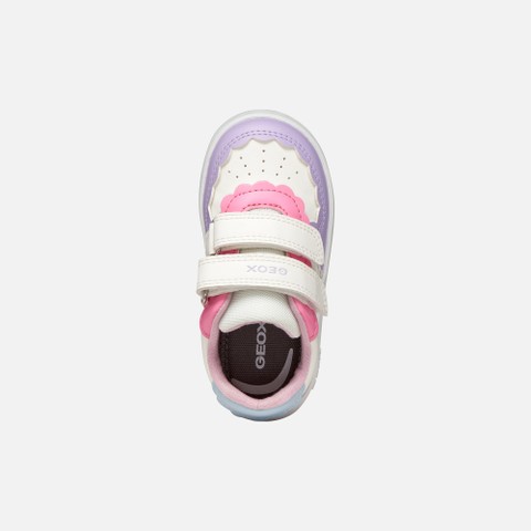 Sneakers with straps ECLYPER BABY Optic white/Light Lilac - image number 5 | GEOX