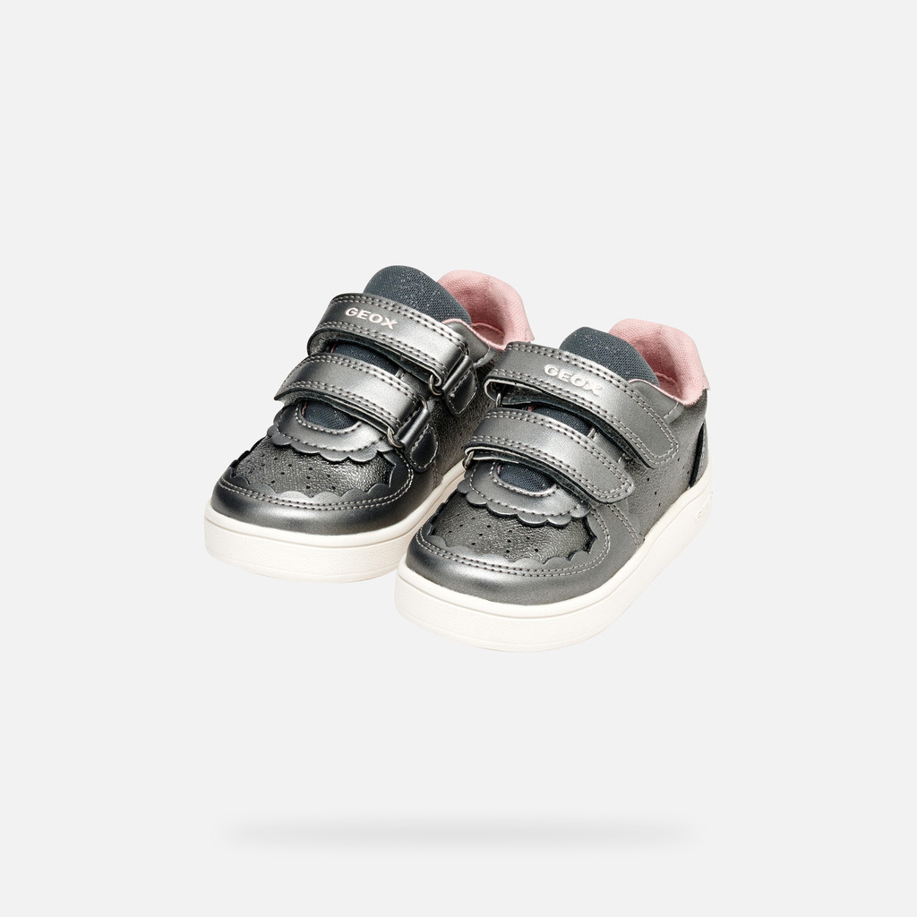 Sneakers with straps ECLYPER TODDLER Grey/Light rose - image number 7 | GEOX