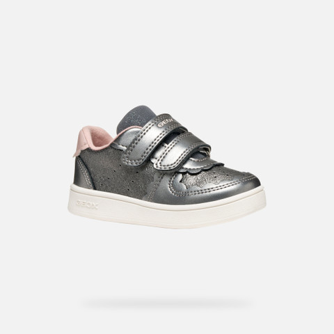 Sneakers with straps ECLYPER TODDLER Grey/Light rose - image number 2 | GEOX