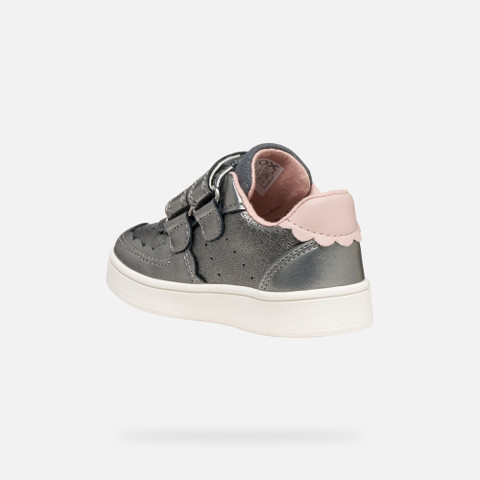 Sneakers with straps ECLYPER TODDLER Grey/Light rose - image number 3 | GEOX