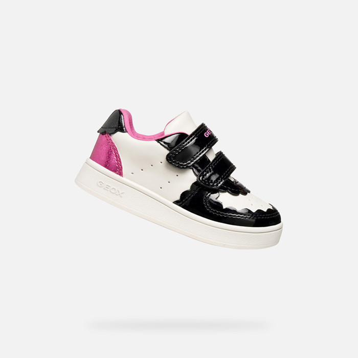 Sneakers con strappo ECLYPER BIMBA Bianco/Nero | GEOX