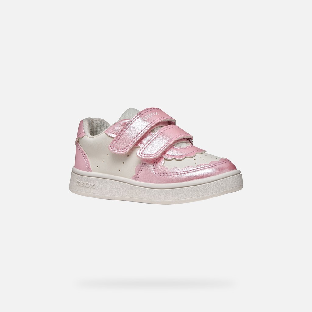 Sneakers with straps ECLYPER TODDLER GIRL White/Dark Pink - image number 2 | GEOX