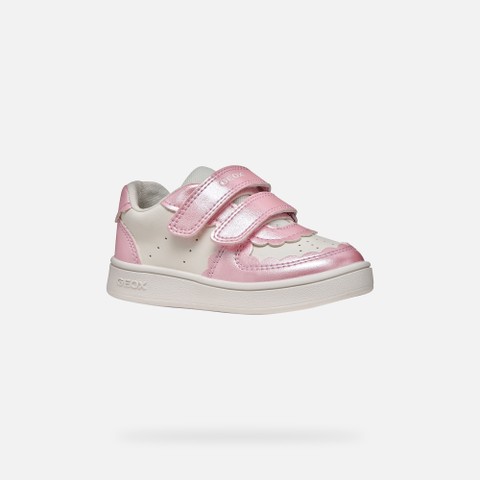 Sneakers with straps ECLYPER TODDLER GIRL White/Dark Pink - image number 2 | GEOX