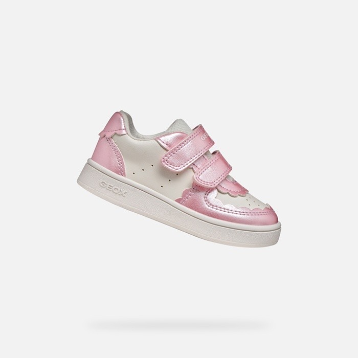 Sneakers with straps ECLYPER TODDLER GIRL White/Dark Pink | GEOX