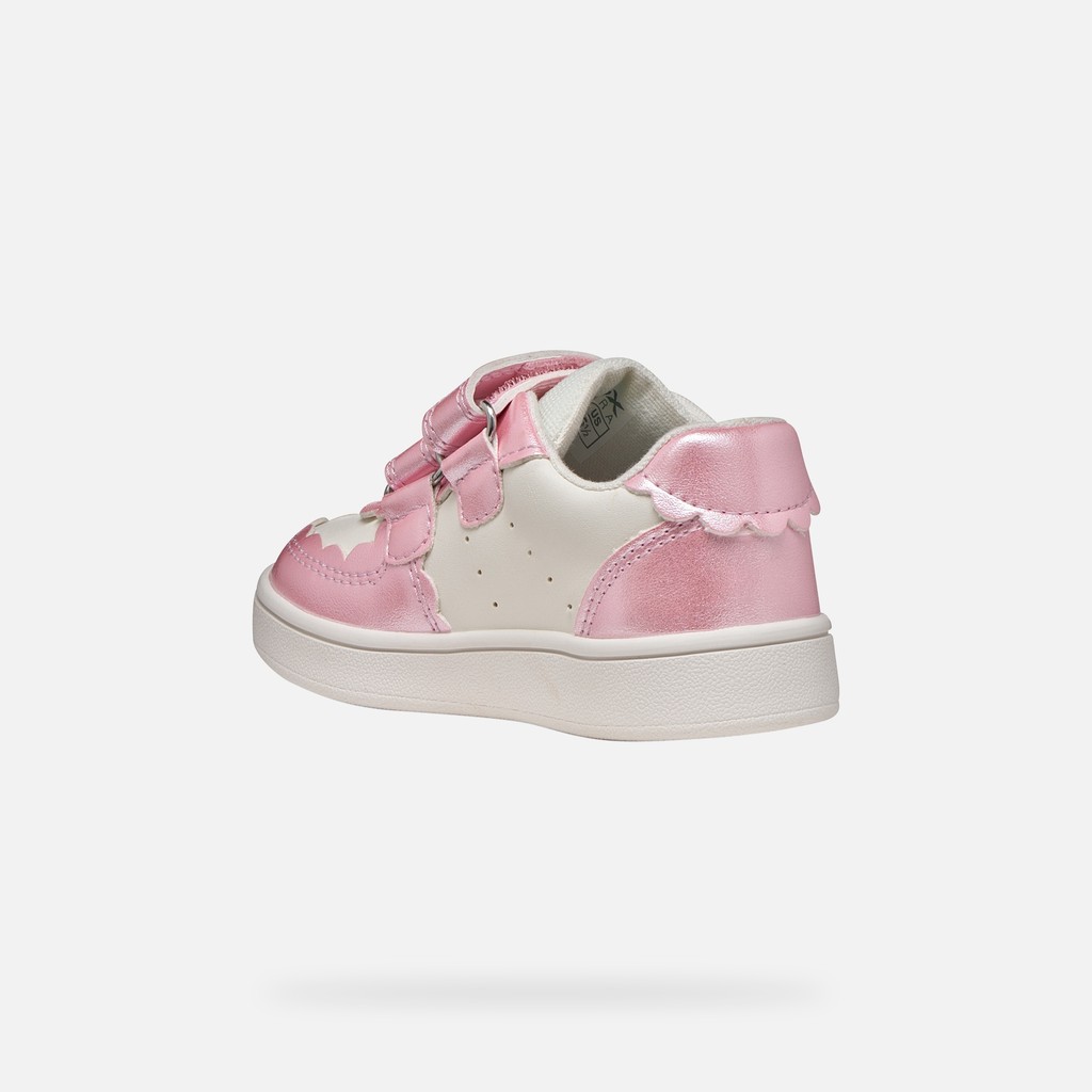Sneakers with straps ECLYPER TODDLER GIRL White/Dark Pink - image number 3 | GEOX