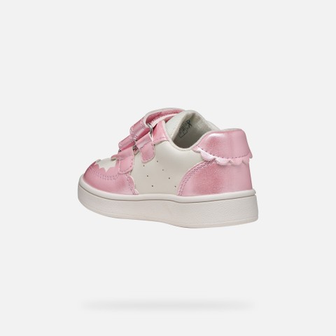 Sneakers with straps ECLYPER TODDLER GIRL White/Dark Pink - image number 3 | GEOX