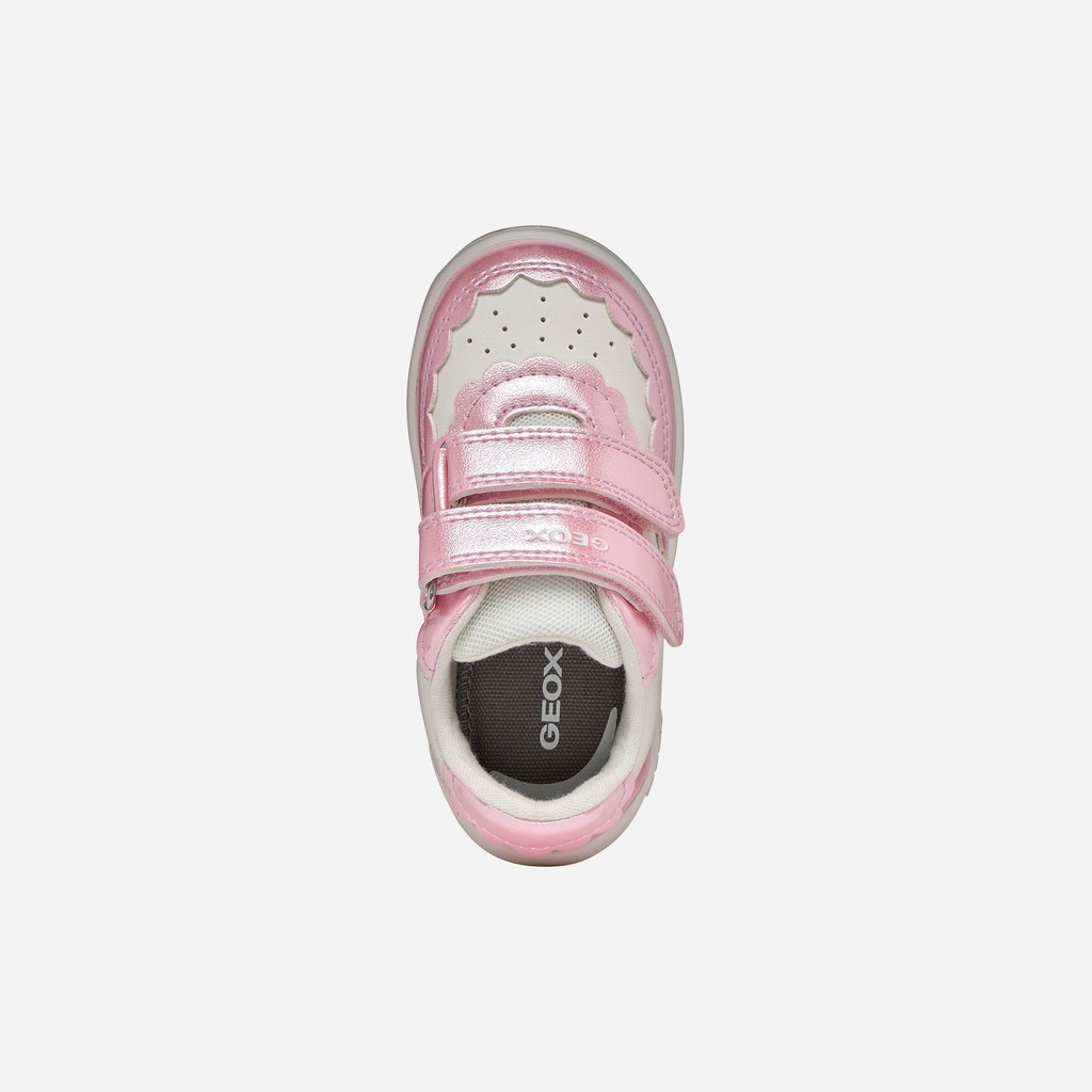 Sneakers with straps ECLYPER TODDLER GIRL White/Dark Pink - image number 5 | GEOX