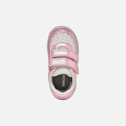 Sneakers with straps ECLYPER TODDLER GIRL White/Dark Pink - image number 5 | GEOX