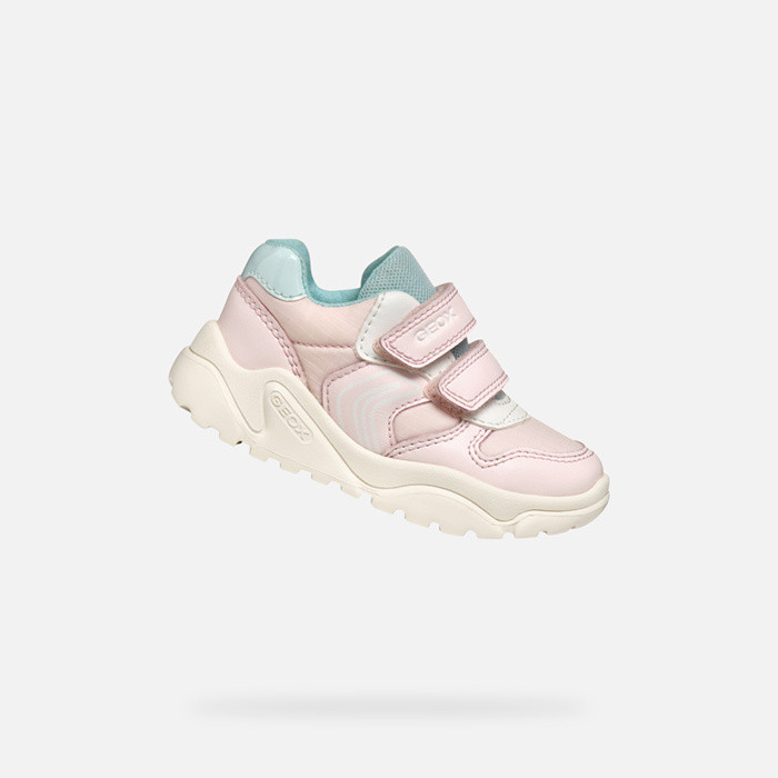 Sneakers à scratch CIUFCIUF BÉBÉ Rose clair/Bleu eau | GEOX