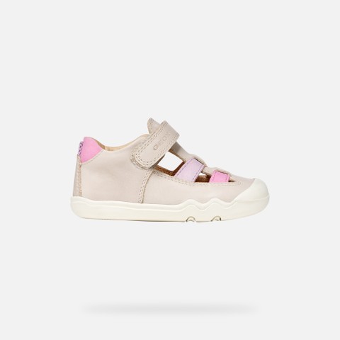 Barefoot STEPPIEUP TODDLER GIRL Ivory/Pink - image number 1 | GEOX