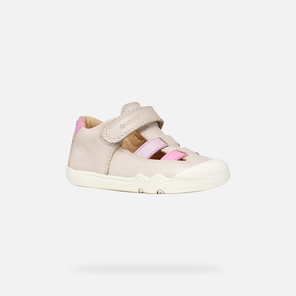 Barefoot STEPPIEUP TODDLER GIRL Ivory/Pink - image number 2 | GEOX