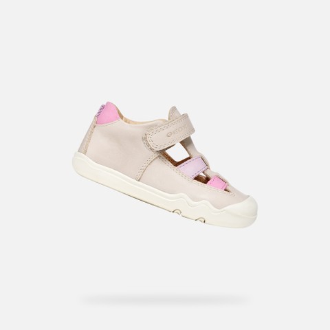 Barefoot STEPPIEUP TODDLER GIRL Ivory/Pink | GEOX