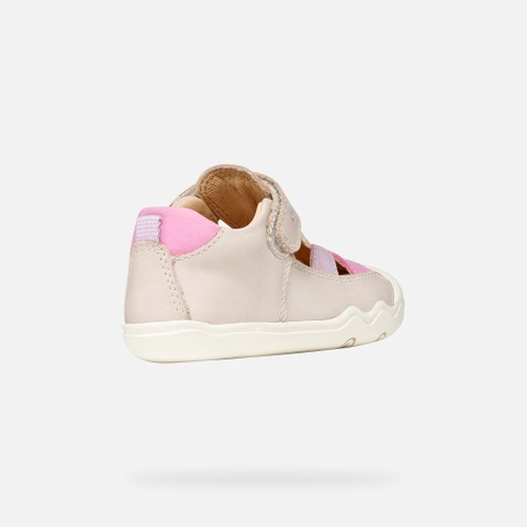 Barefoot STEPPIEUP TODDLER GIRL Ivory/Pink - image number 4 | GEOX