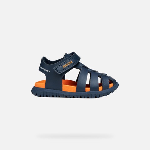 Closed toe sandals SANDAL FUSBETTO   BABY Navy/Orange - image number 1 | GEOX