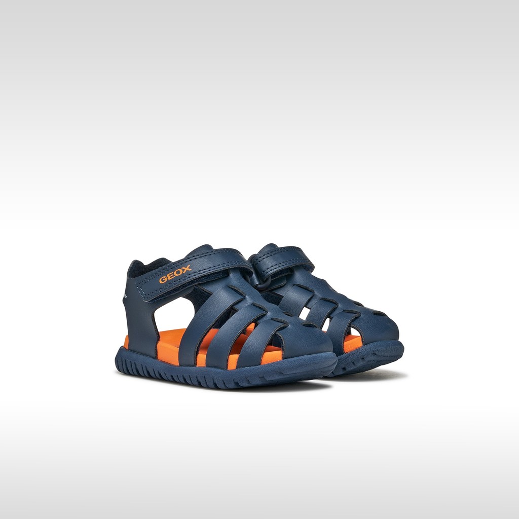 Closed toe sandals SANDAL FUSBETTO   BABY Navy/Orange - image number 1 | GEOX
