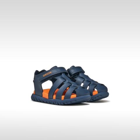Closed toe sandals SANDAL FUSBETTO   BABY Navy/Orange - image number 1 | GEOX