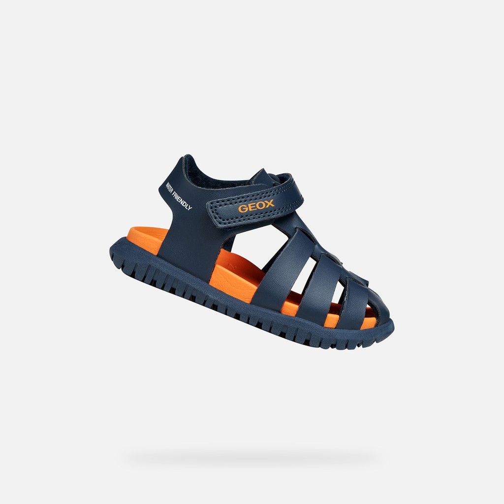 Closed toe sandals SANDAL FUSBETTO   BABY Navy/Orange - image number 0 | GEOX