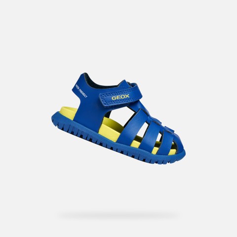 Closed toe sandals SANDAL FUSBETTO   BABY Royal/Lime | GEOX