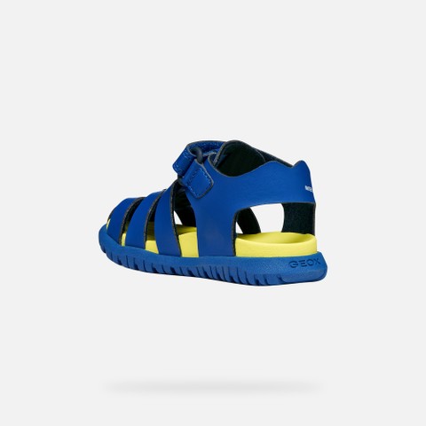 Closed toe sandals SANDAL FUSBETTO   BABY Royal/Lime - image number 3 | GEOX