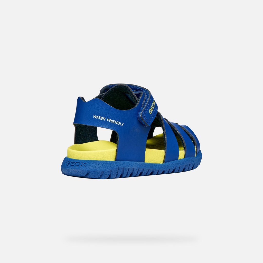 Closed toe sandals SANDAL FUSBETTO   BABY Royal/Lime - image number 4 | GEOX