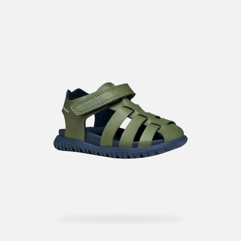 Closed toe sandals SANDAL FUSBETTO   BABY Sage/Navy - image number 2 | GEOX