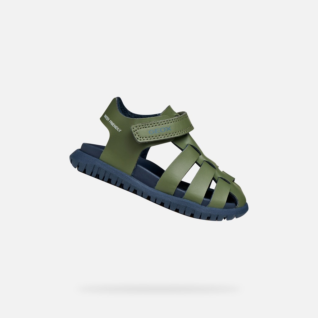 Closed toe sandals SANDAL FUSBETTO   BABY Sage/Navy - image number 0 | GEOX