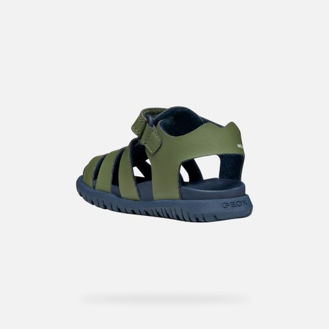 Closed toe sandals SANDAL FUSBETTO   BABY Sage/Navy - image number 3 | GEOX