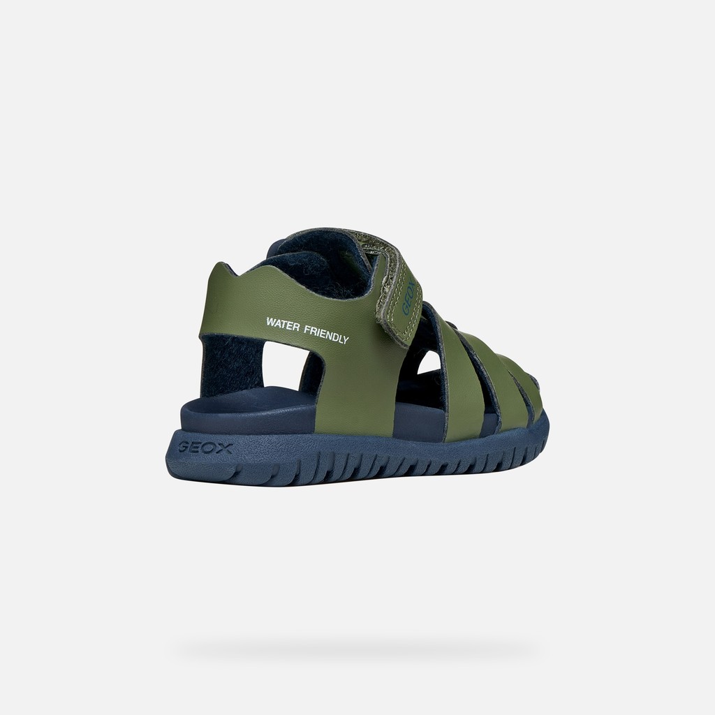 Closed toe sandals SANDAL FUSBETTO   BABY Sage/Navy - image number 4 | GEOX