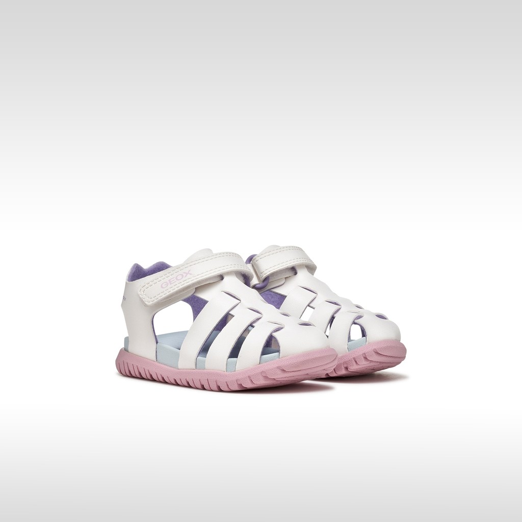 Sand&aacute;lias fechadas SANDAL FUSBETTO BABY Branco/Rosa - image number 1 | GEOX