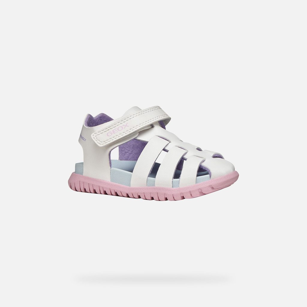 Closed toe sandals SANDAL FUSBETTO   BABY White/Pink - image number 2 | GEOX