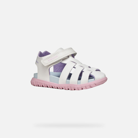 Closed toe sandals SANDAL FUSBETTO   BABY White/Pink - image number 2 | GEOX