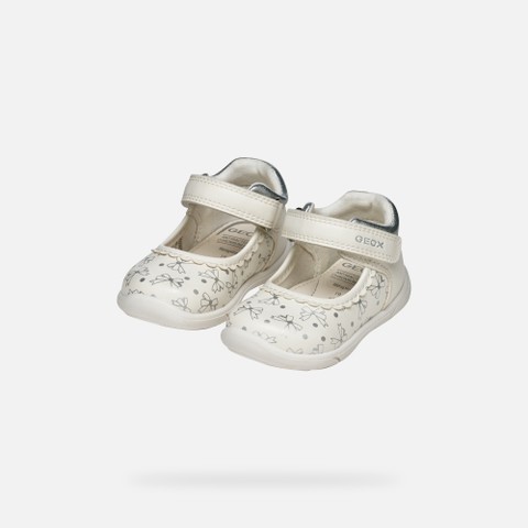 Ballet flats with straps ZAPITO BABY GIRL White/Silver - image number 7 | GEOX