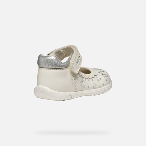 Ballet flats with straps ZAPITO BABY GIRL White/Silver - image number 4 | GEOX