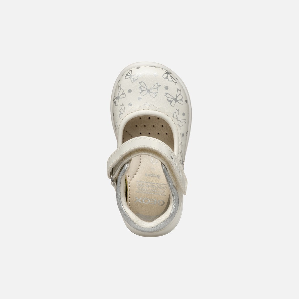 Ballet flats with straps ZAPITO BABY GIRL White/Silver - image number 5 | GEOX