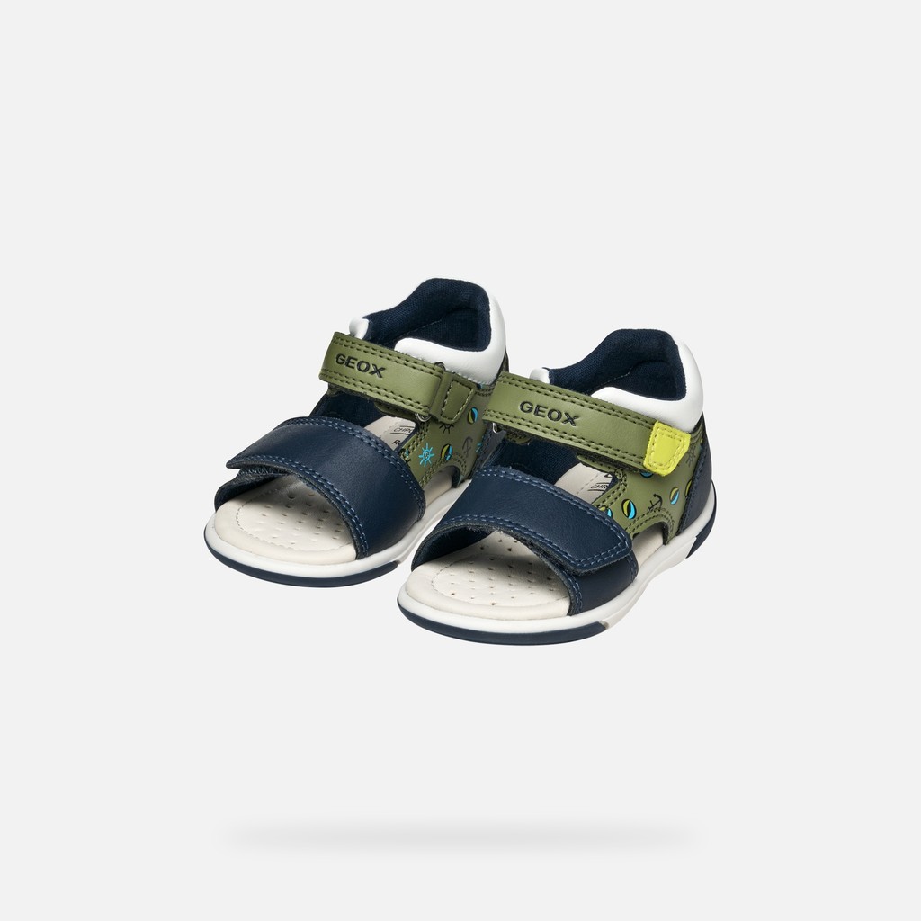Sandals with straps SANDAL ZAPITO BABY BOY Pistachio/Navy - image number 7 | GEOX