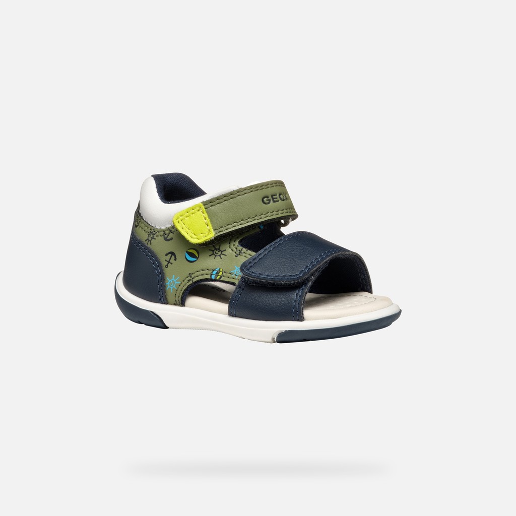 Sandals with straps SANDAL ZAPITO BABY BOY Pistachio/Navy - image number 2 | GEOX