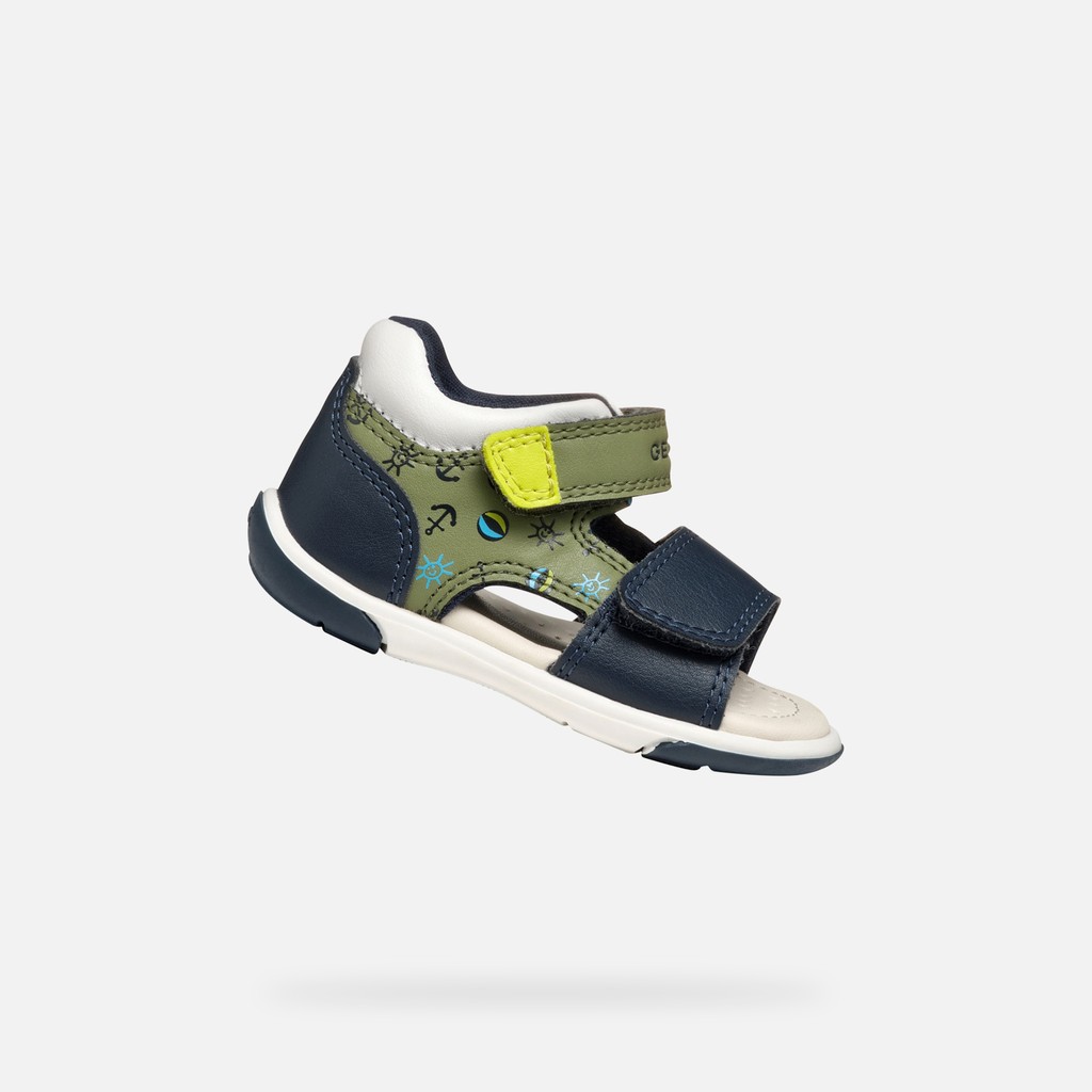 Sandals with straps SANDAL ZAPITO BABY BOY Pistachio/Navy - image number 0 | GEOX