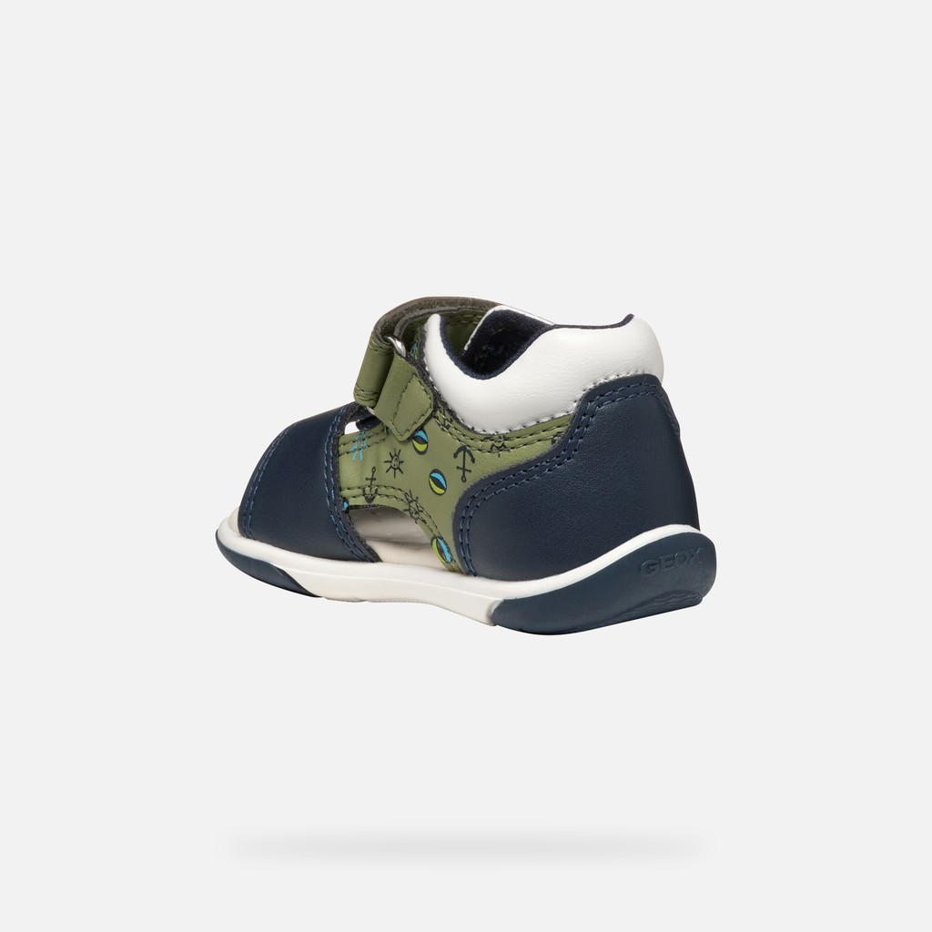 Sandals with straps SANDAL ZAPITO BABY BOY Pistachio/Navy - image number 3 | GEOX