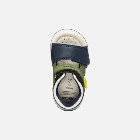 Sandals with straps SANDAL ZAPITO BABY BOY Pistachio/Navy - image number 5 | GEOX