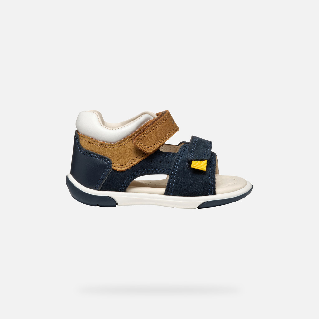 Sandal Zapito Bébé Garçon Bleu Marine/caramel