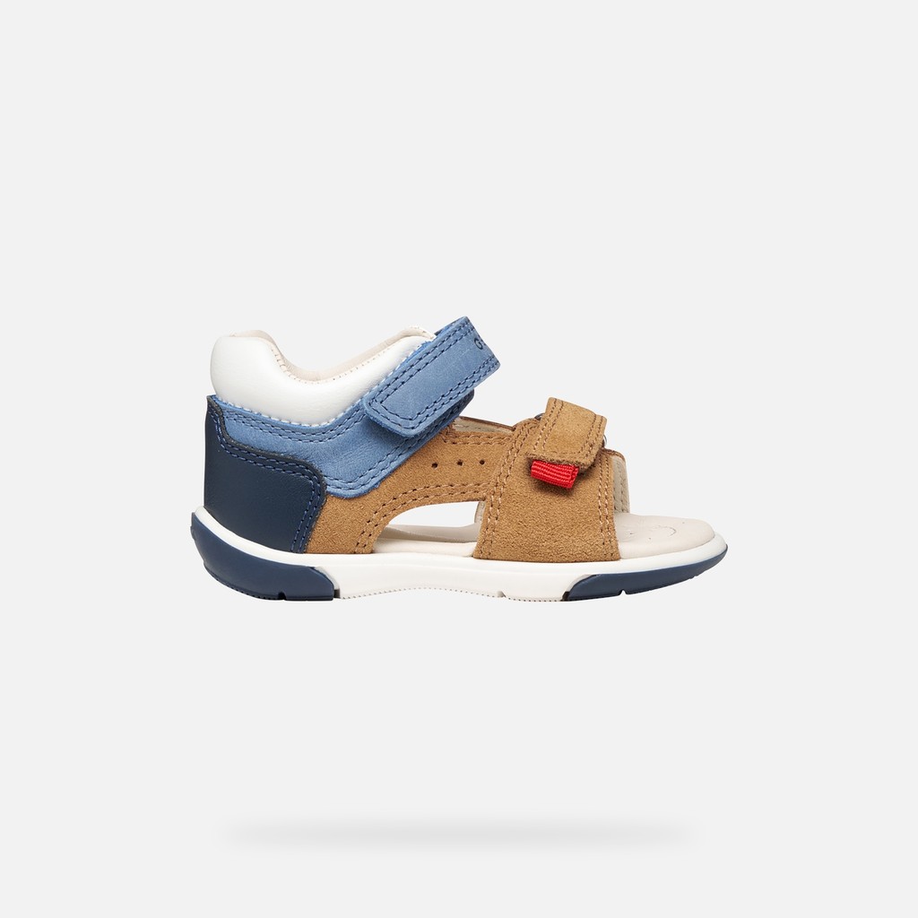 Sandal Zapito Bébé Garçon Caramel/bleu Foncé