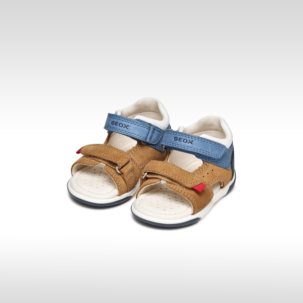 Sandals with straps SANDAL ZAPITO BABY BOY Caramel/Dark blue - image number 1 | GEOX
