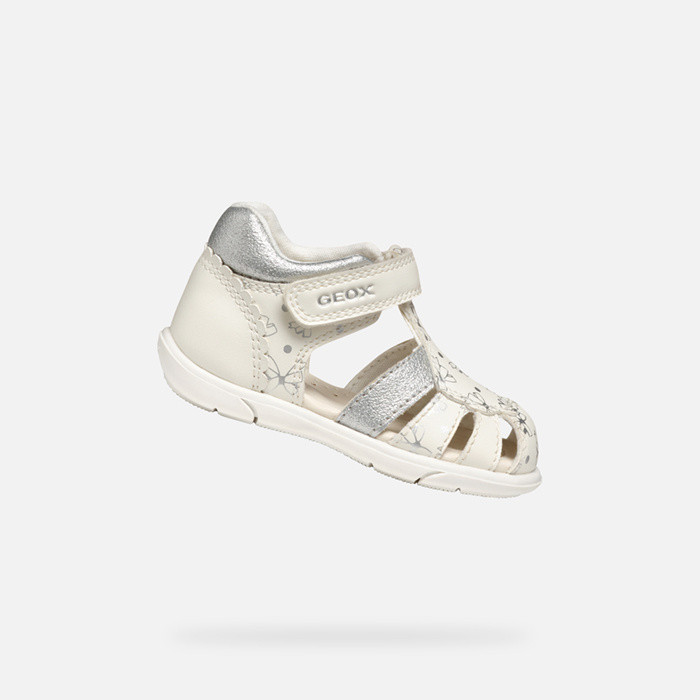 Closed toe sandals SANDAL ZAPITO BABY GIRL White/Silver | GEOX