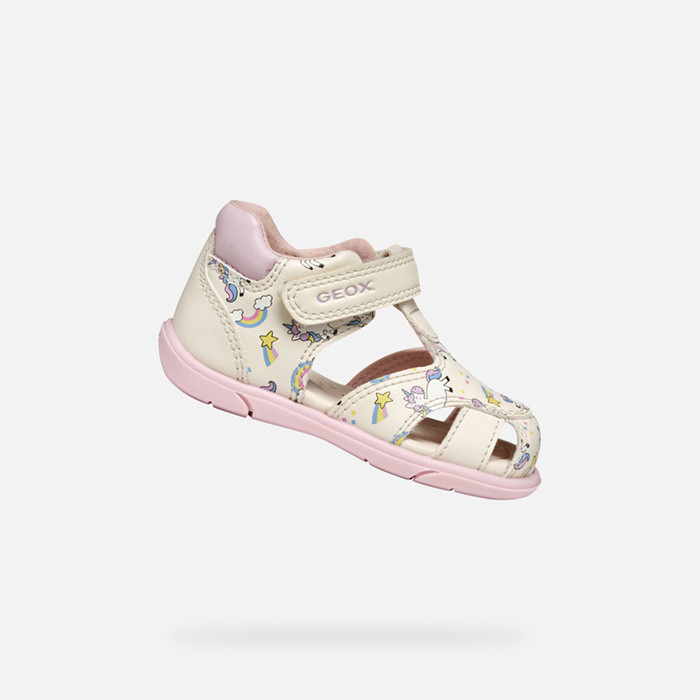 Closed toe sandals SANDAL ZAPITO BABY GIRL Ivory/Pink | GEOX