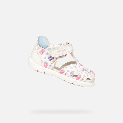 Closed toe sandals SANDAL ZAPITO BABY GIRL White/Light blue | GEOX